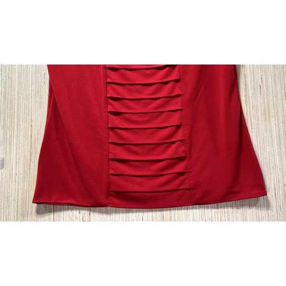 Calvin Klein - Women's Sleeveless Stretch Blouse, Red, Medium - Picture 12 of 13